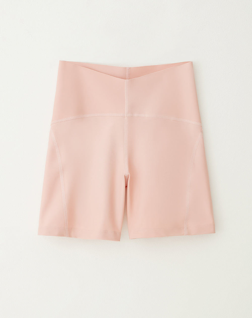 Biker deportivo tiro alto control abdomen rosa mujer