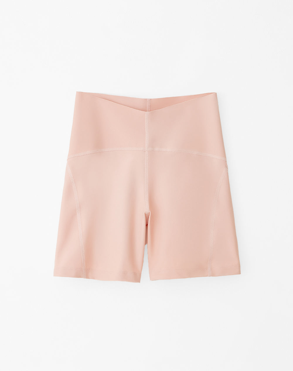 Biker deportivo tiro alto control abdomen rosa mujer