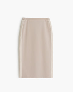 Falda larga tiro alto khaki