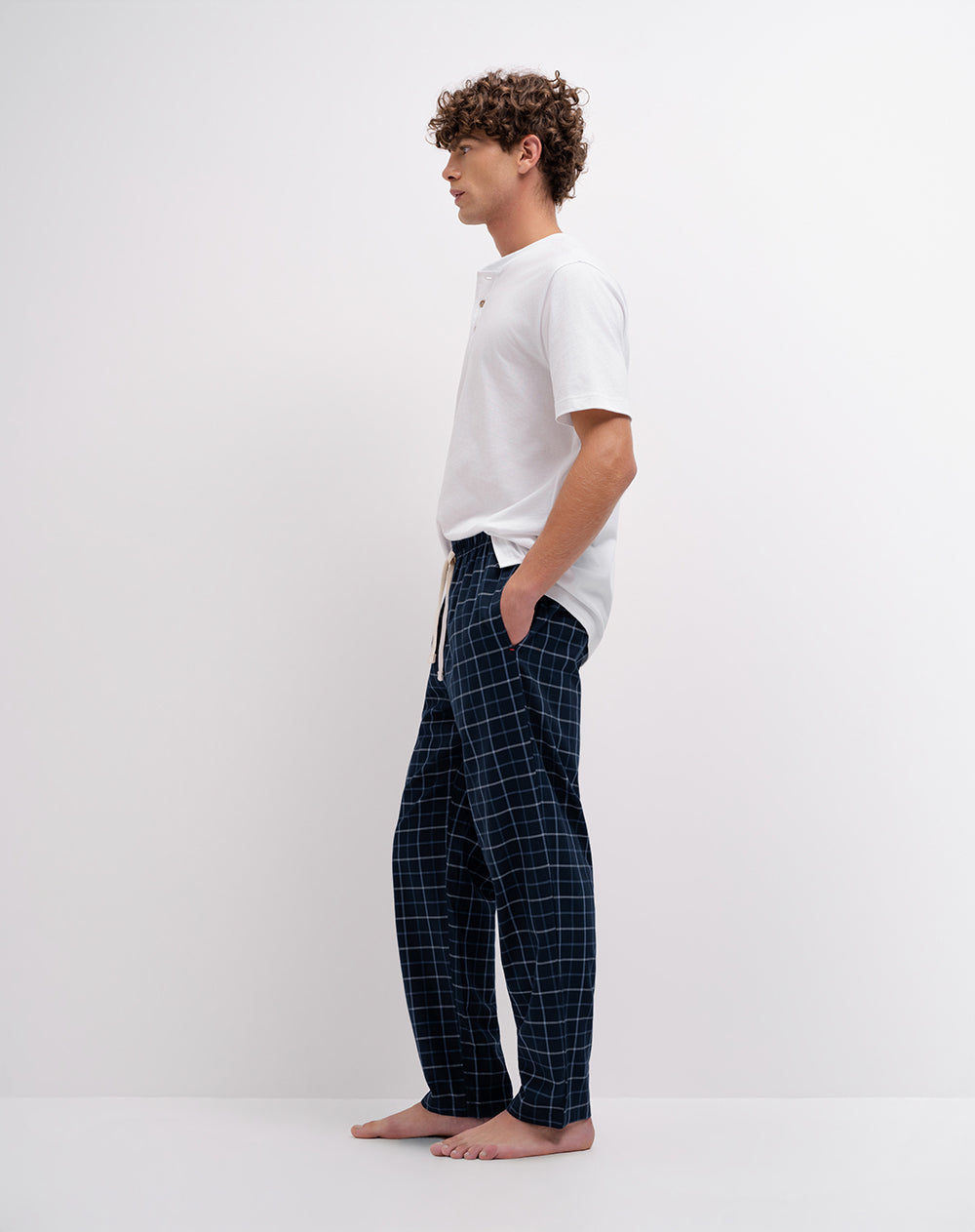 Pantalón de pijama algodón cuadros hombre