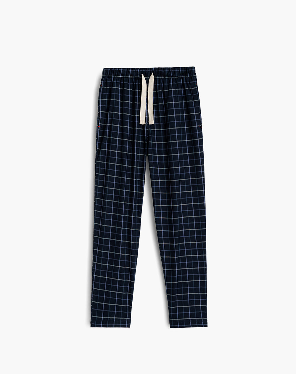 Pantalón regular fit tiro medio azul cuadros