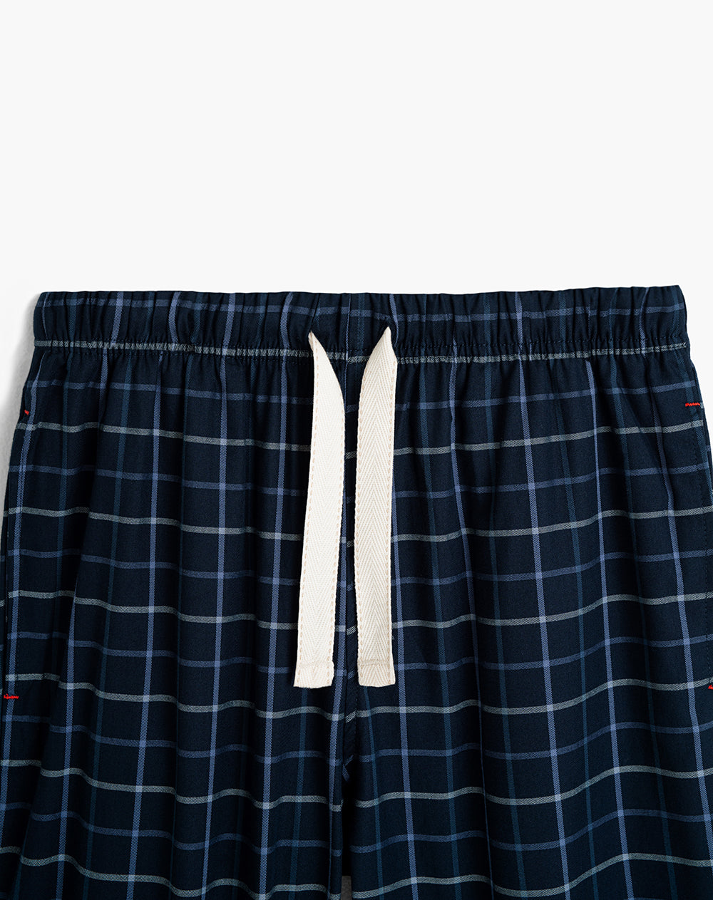 Pantalón regular fit tiro medio azul cuadros