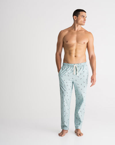 Pantalón de pijama hombre algodón largo estampado