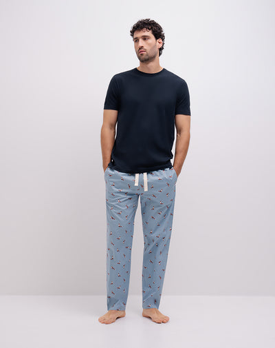 Pantalón de pijama algodón estampado hombre