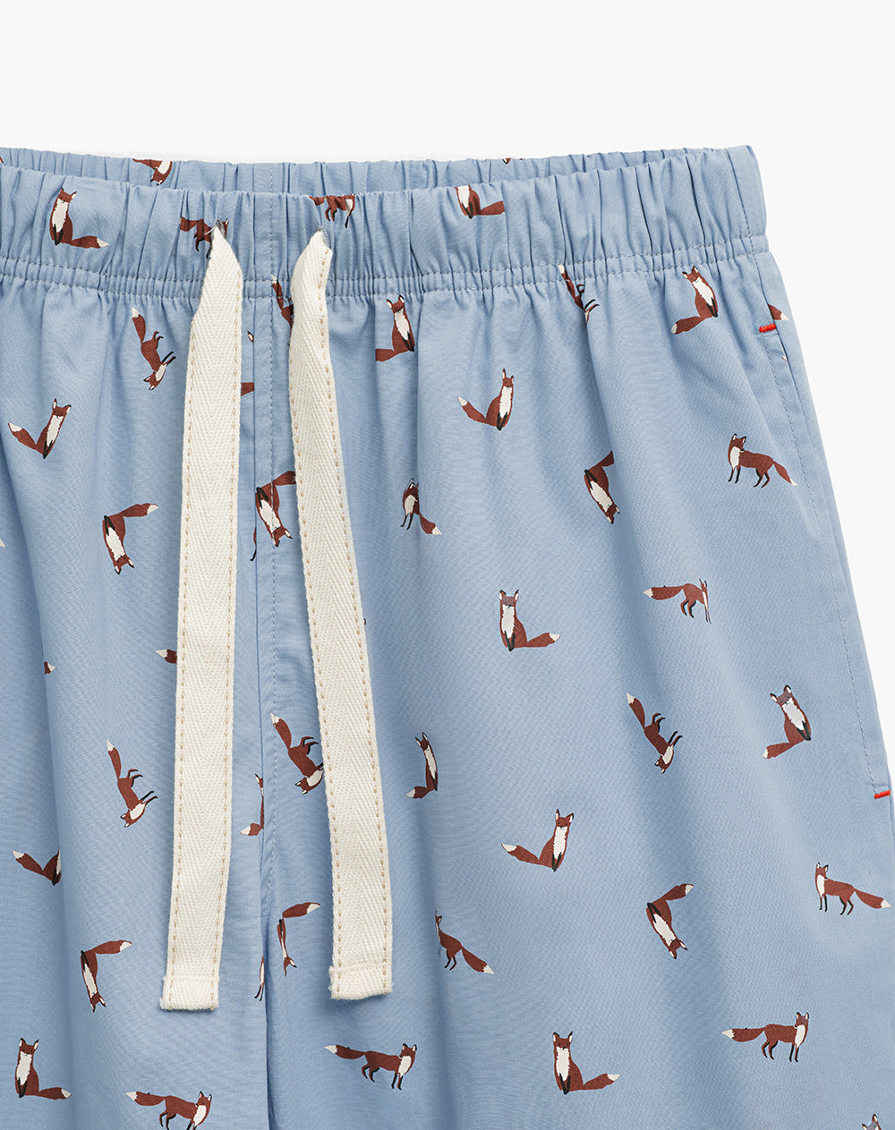 Pantalón regular fit tiro medio azul estampado