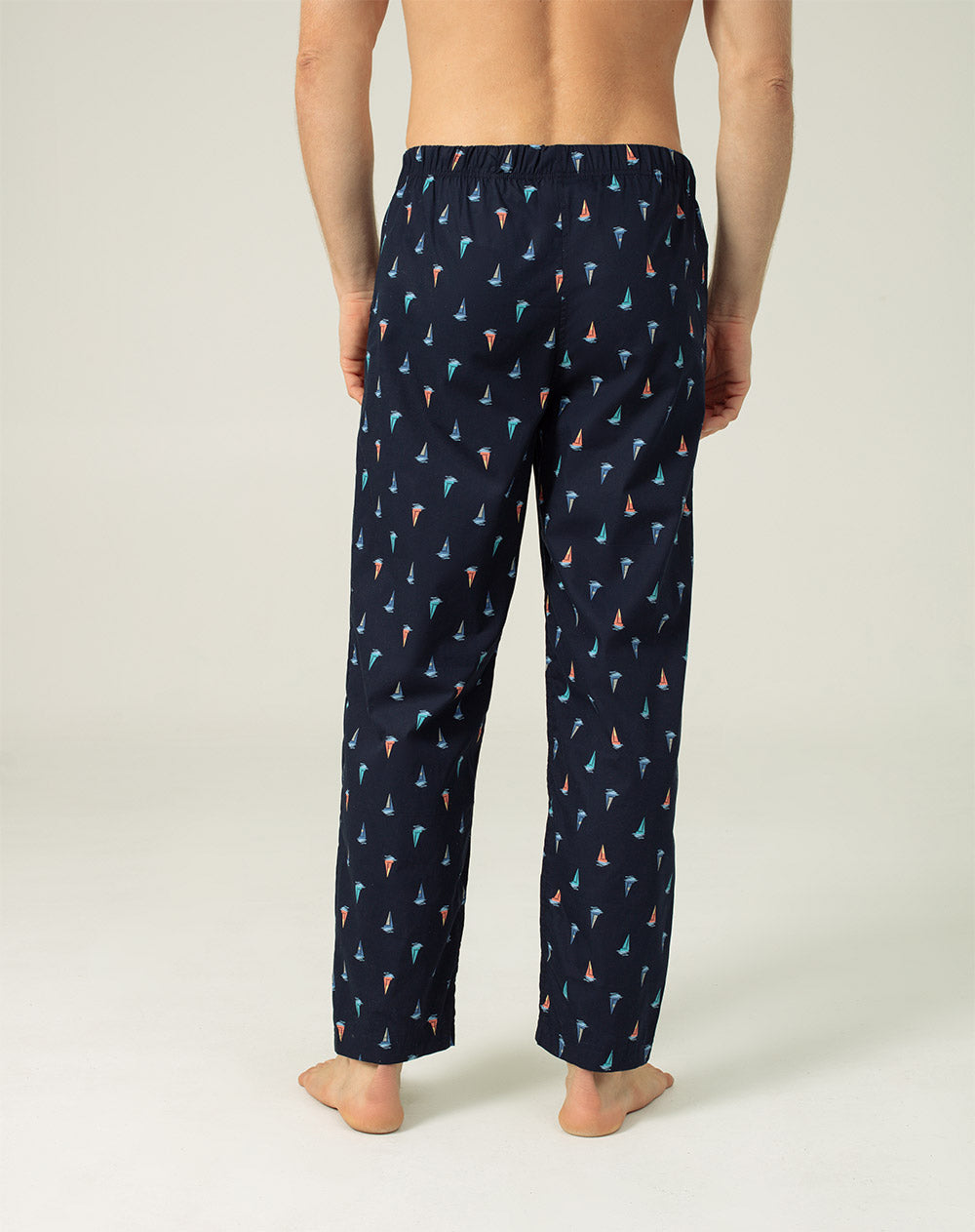 Pantalón de pijama hombre algodón largo azul estampado