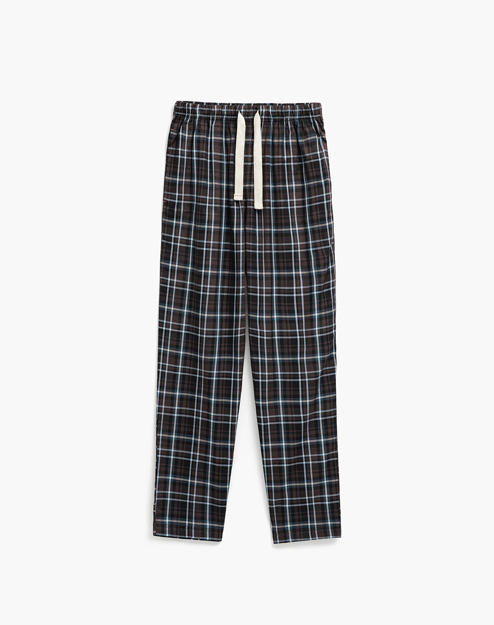 Pantalón regular fit tiro medio cafe cuadros