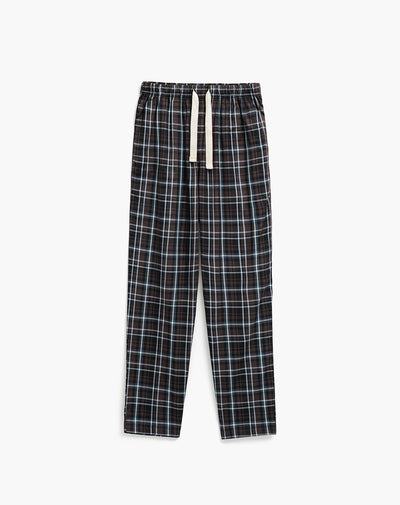 Pantalón regular fit tiro medio cafe cuadros