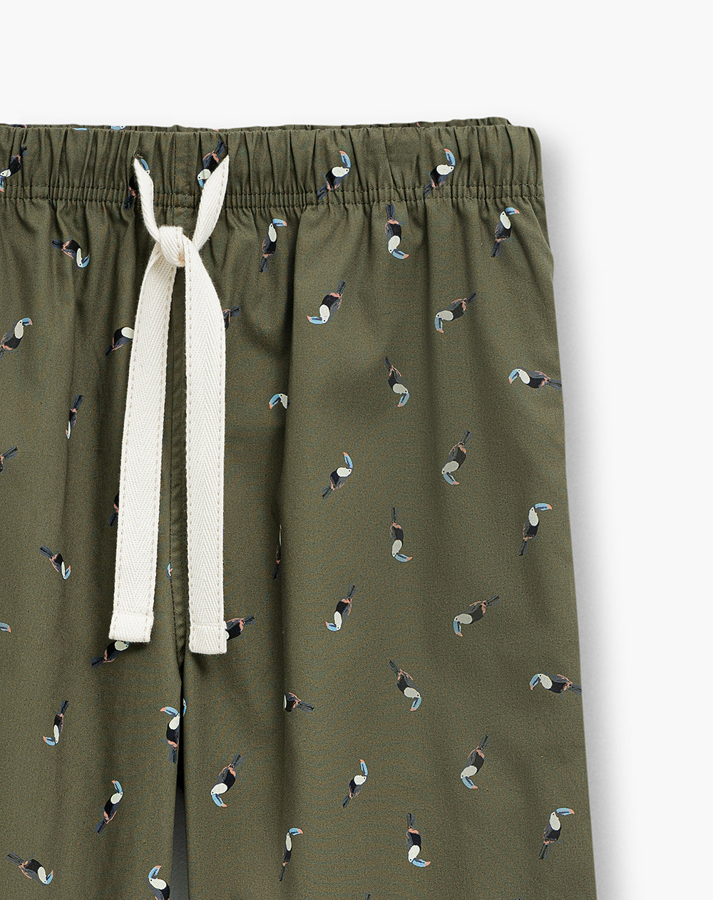 Pantalón regular fit tiro medio verde estampado