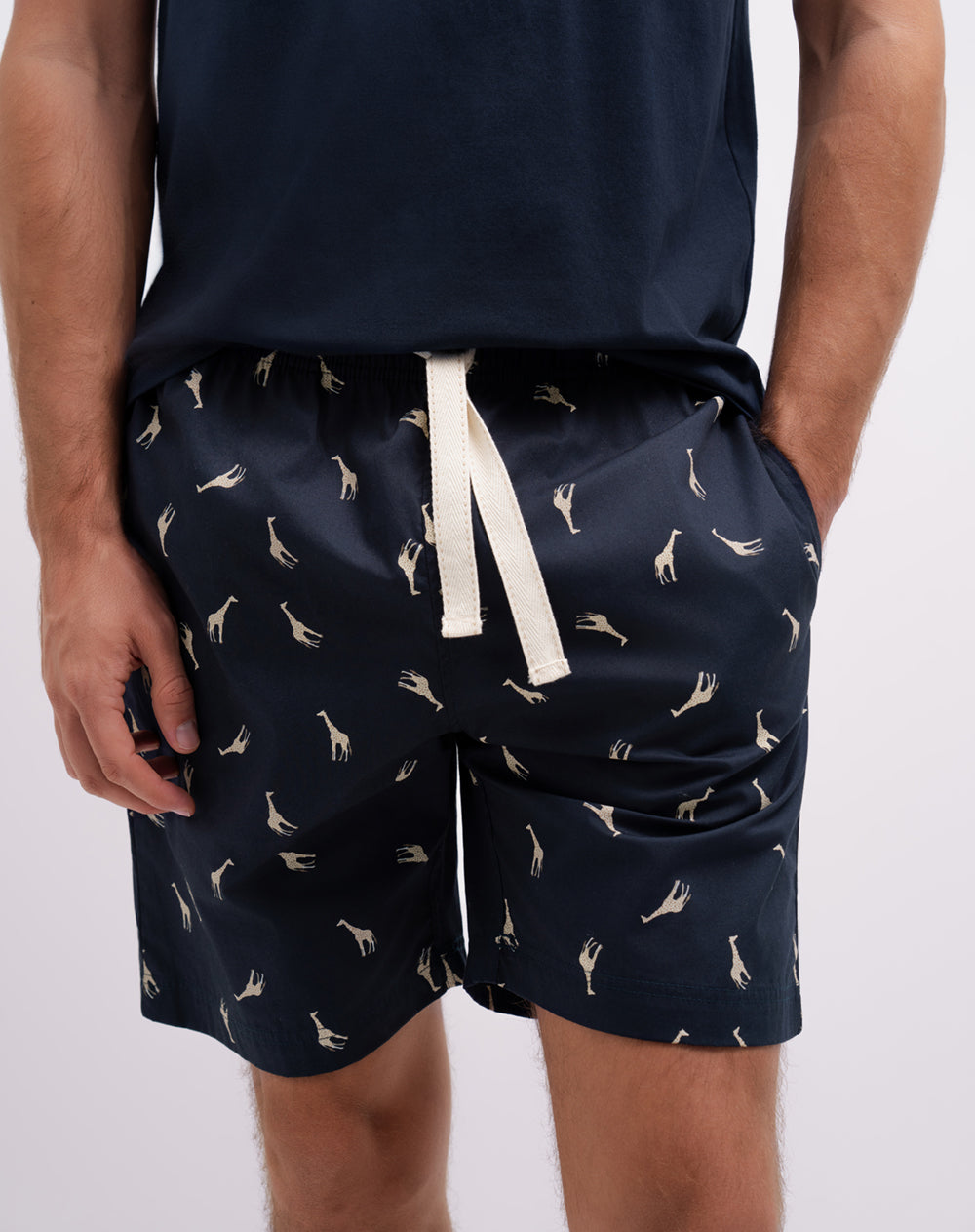 Bermuda regular fit azul estampada
