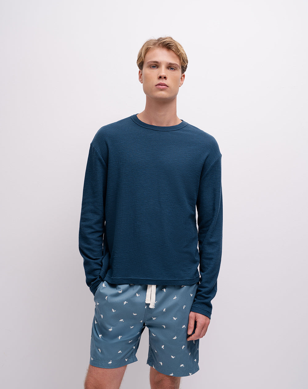 Bermuda de pijama algodón estampada hombre