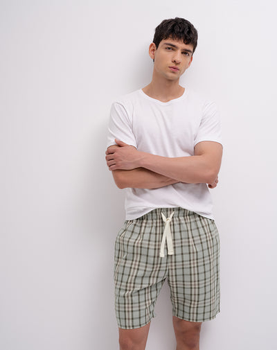 Bermuda de pijama hombre algodón estampada