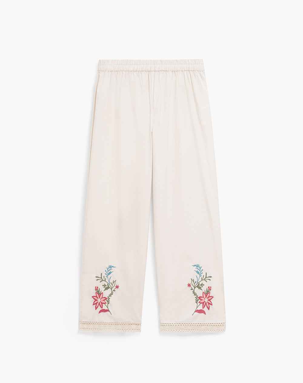 Pantalón relaxed fit tiro alto avena