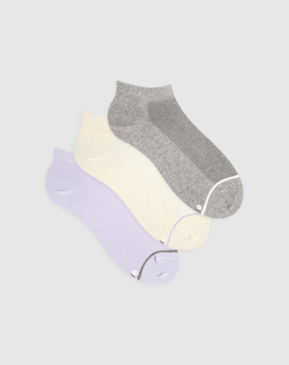 Medias para mujer tobilleras cortas en algodón pack x3unds surtidas