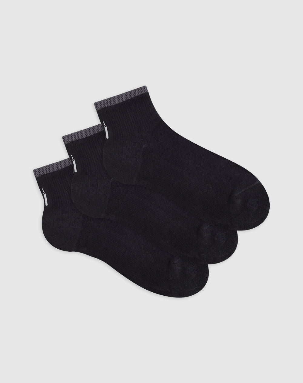 Medias deportivas para hombre tobilleras en algodón pack x3unds negras