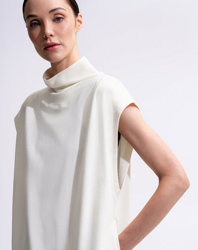 Chaleco oversized fit sin capucha habano