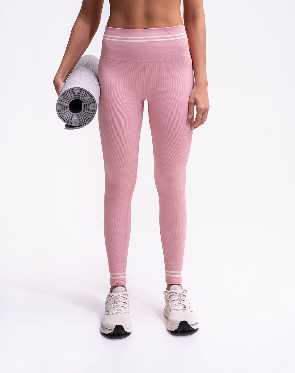 Legging deportivo seamless control abdomen rosado mujer