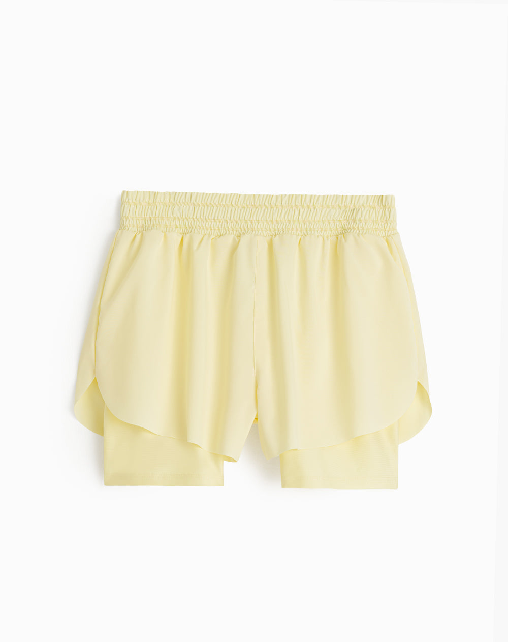 Short deportivo ciclista interno amarillo mujer