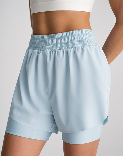 Short deportivo ciclista interno azul mujer