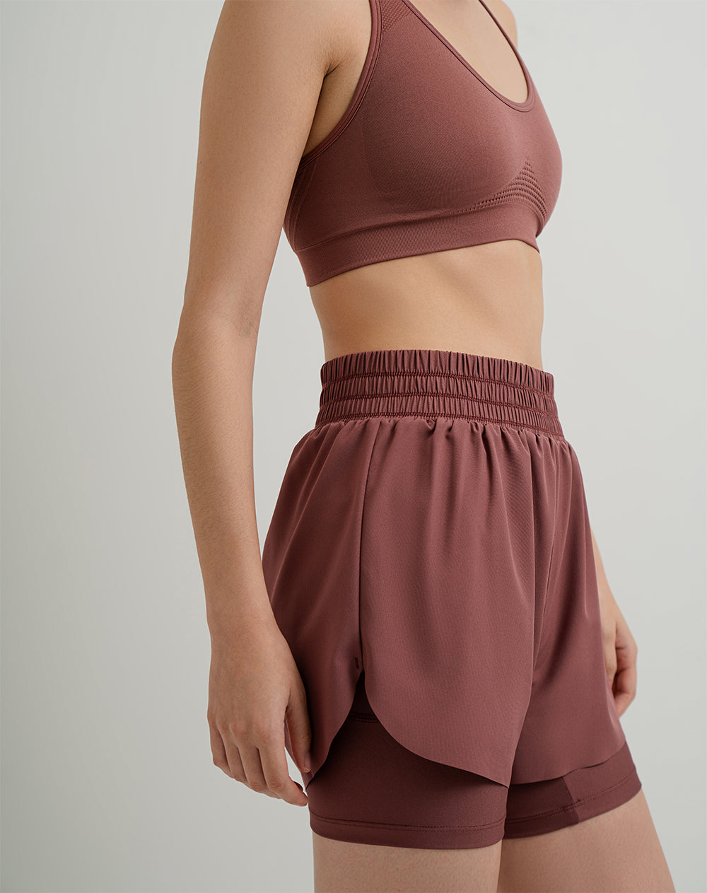 Short deportivo ciclista interno vino tinto para mujer