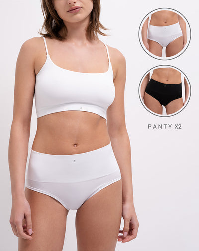 Panty clasico seamless tiro alto x2unds surtido