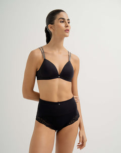 Panty cachetero tiro alto seamless negro