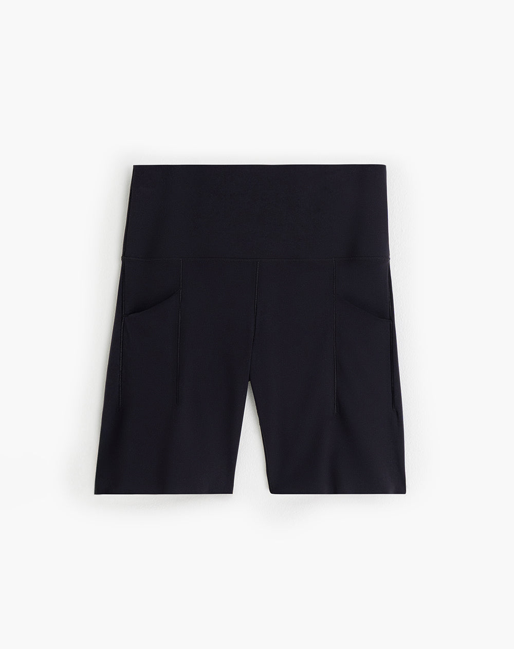 Biker deportivo tiro alto control abdomen negro mujer