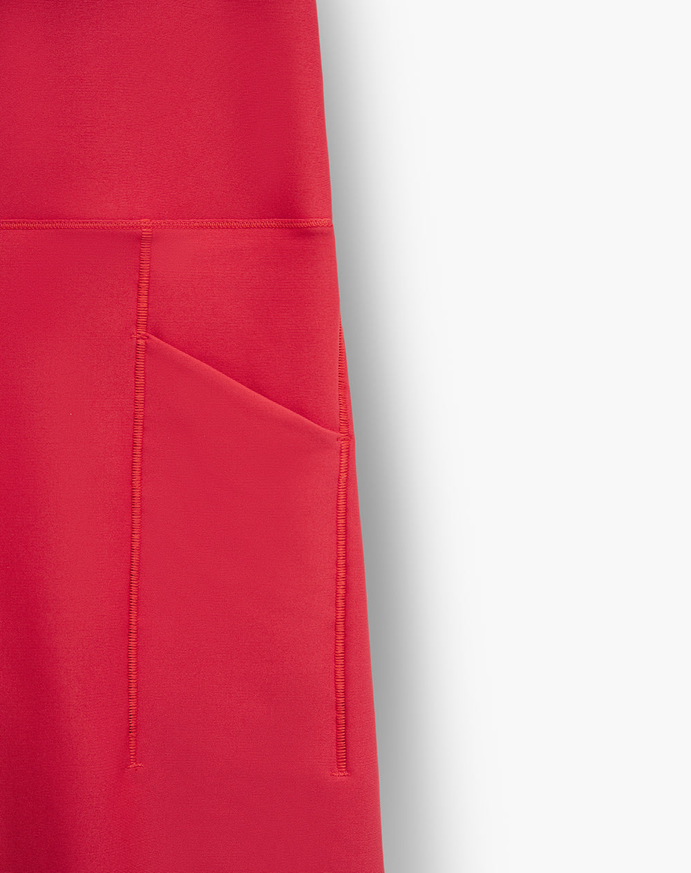 Biker deportivo tiro alto control abdomen rojo mujer