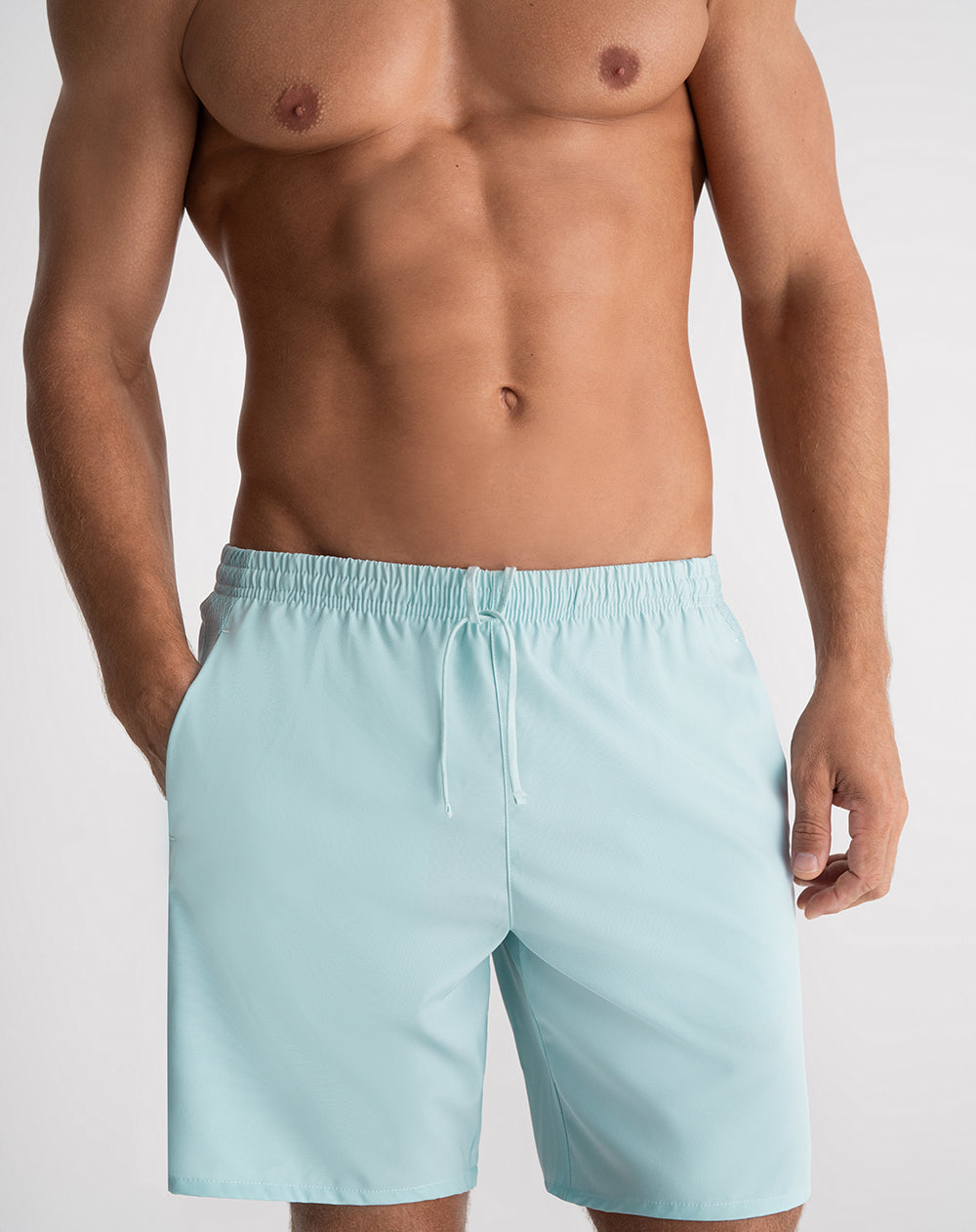 Pantaloneta deportiva secado rápido azul hombre