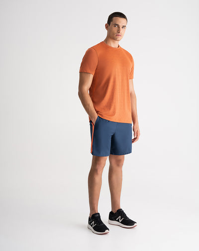 Pantaloneta deportiva secado rápido azul hombre