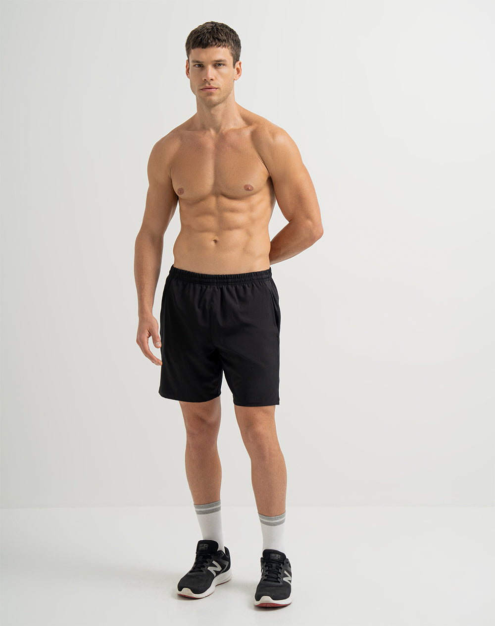 Pantaloneta deportiva secado rápido negra hombre