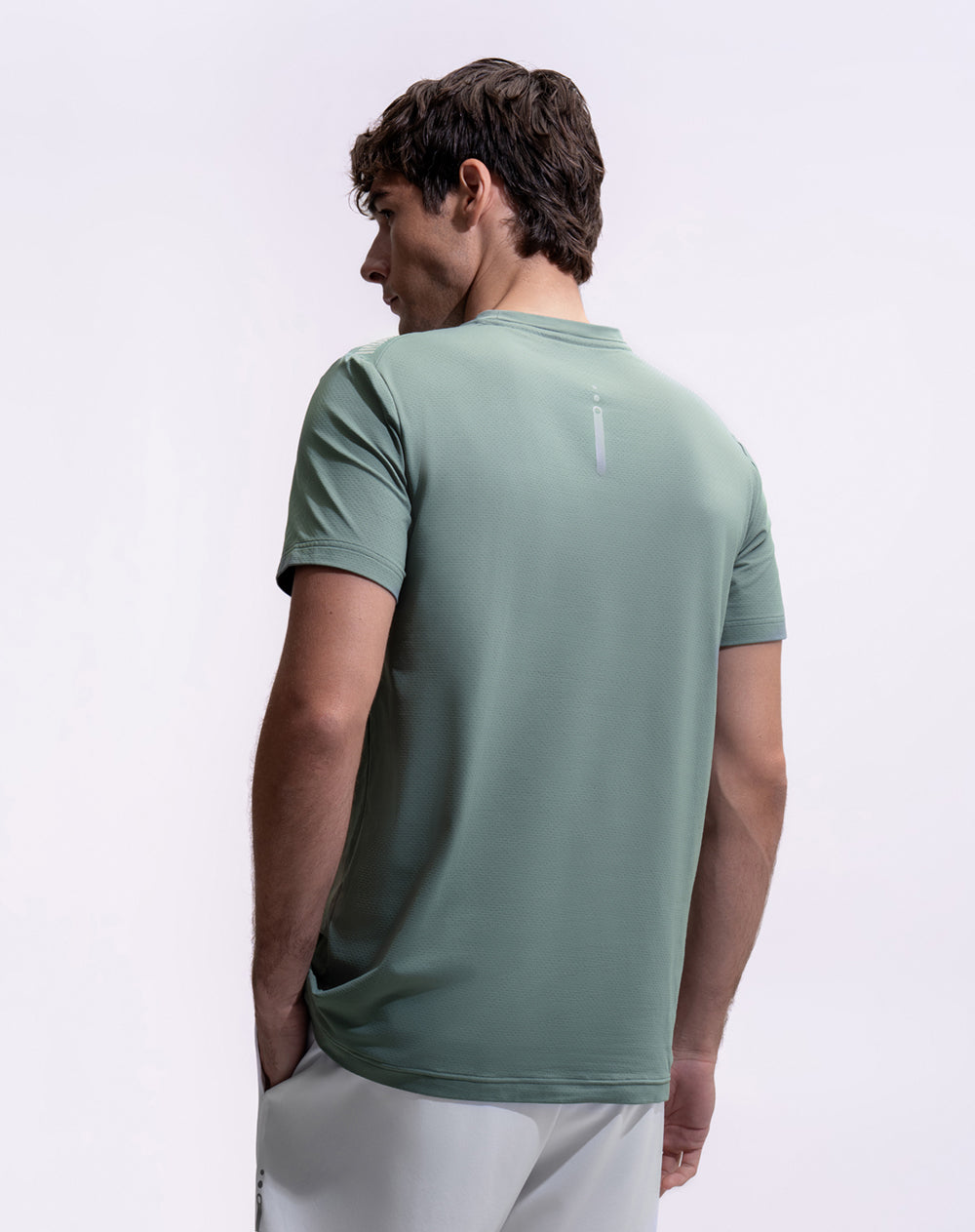 Camiseta regular manga corta verde hombre