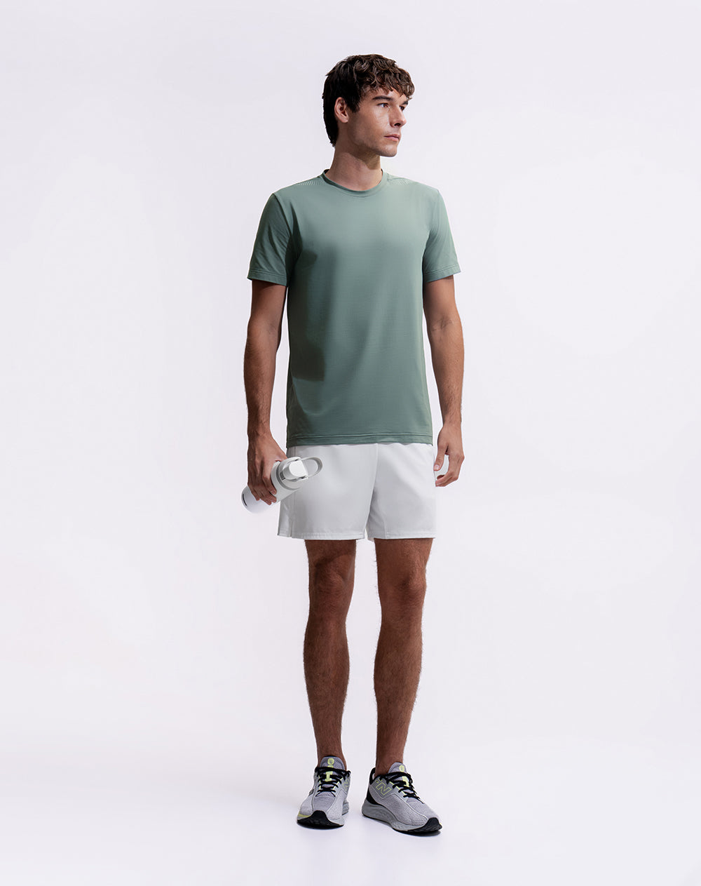 Camiseta deportiva regular manga corta verde hombre