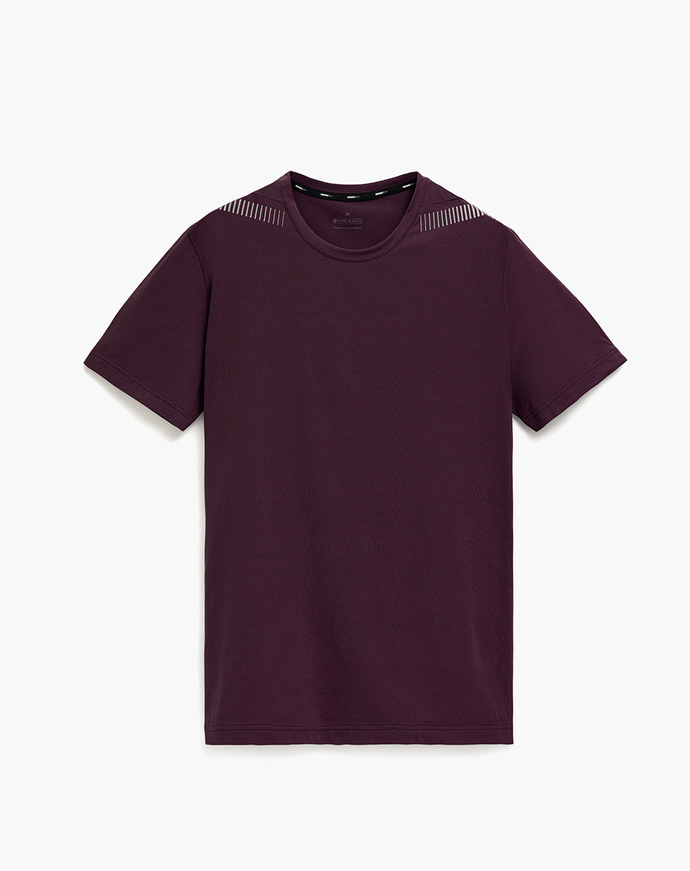 Camiseta deportiva regular manga corta vino tinto hombre