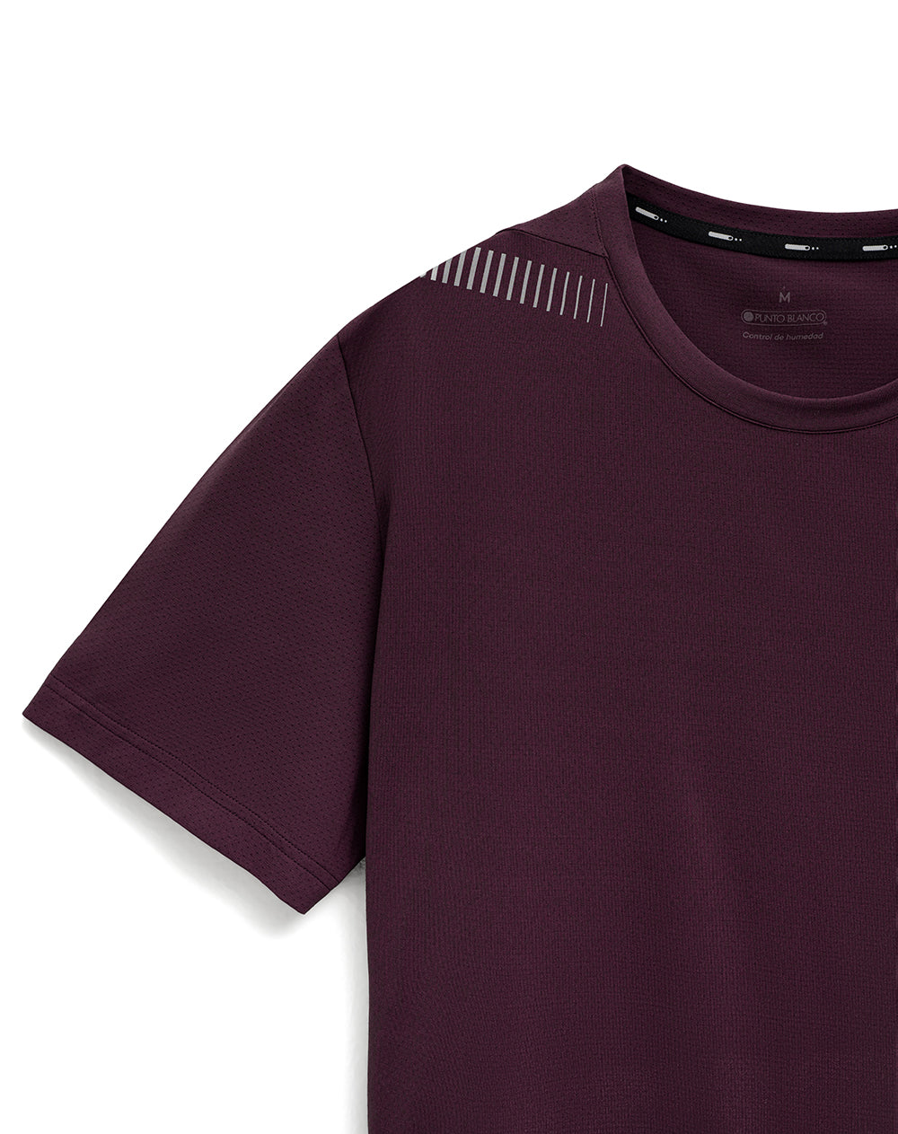 Camiseta deportiva regular manga corta vino tinto hombre