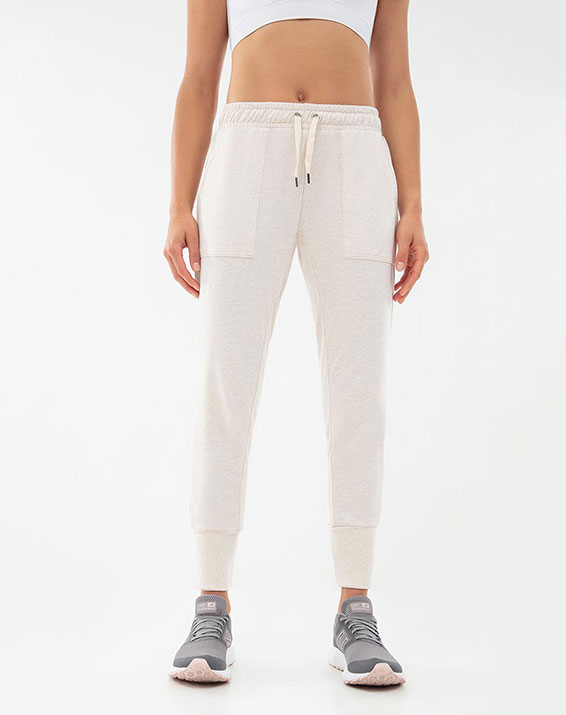 Pants para mujer tipo jogger afelpado suave casual Blanco