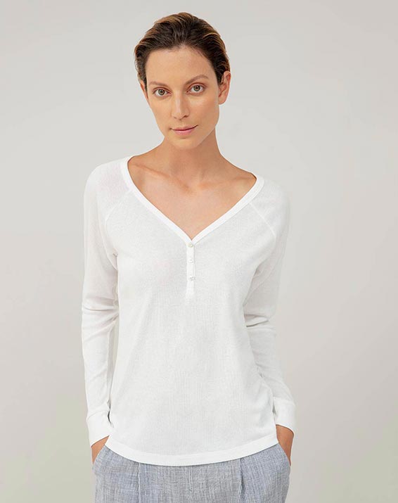Camiseta Blanca Manga Larga Mujer  Compra Online Camiseta Blanca